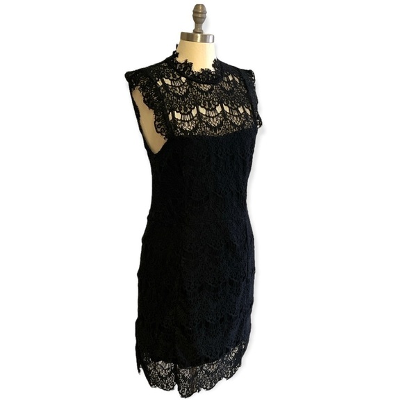 Free People Lace Daydream Bodycon Slip Dress Black - Picture 16 of 16